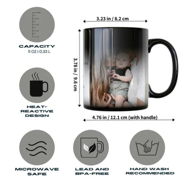 AMGHUB Personalized Magic Mug – Custom Photo, Quote, Name | Heat Sensitive Color Changing Ceramic Mug (325ml) | for Anniversary, Birthday, Valentine's Day – D-28