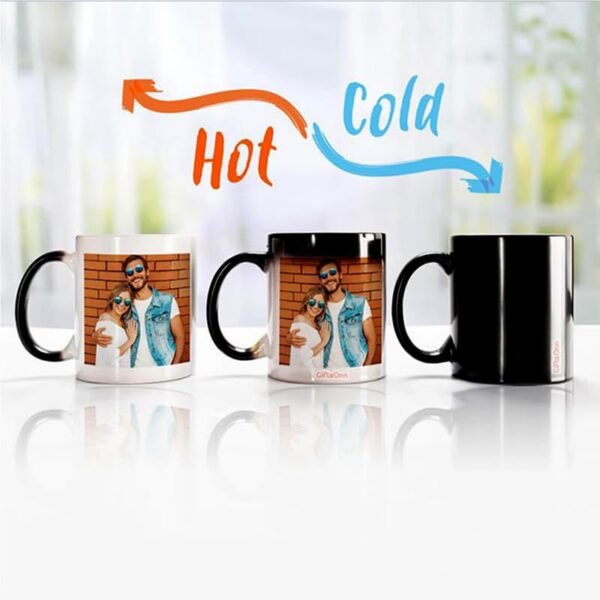 AMGHUB Personalized Magic Mug – Custom Photo, Quote, Name | Heat Sensitive Color Changing Ceramic Mug (325ml) | for Anniversary, Birthday, Valentine's Day – D-28