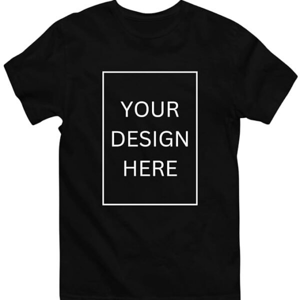 AMGHUB  Personalized Round Neck T-Shirt with Photo Print, Text Print, Company Name, Logo. Customized 100% Cotton Half Sleeve Tshirt for Men and Women, Print Your Photo/Image/Text on Tshirt