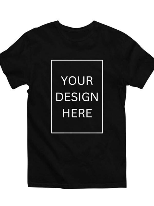 AMGHUB  Personalized Round Neck T-Shirt with Photo Print, Text Print, Company Name, Logo. Customized 100% Cotton Half Sleeve Tshirt for Men and Women, Print Your Photo/Image/Text on Tshirt