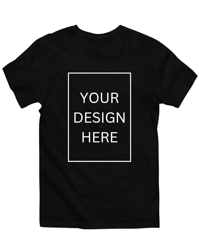 AMGHUB  Personalized Round Neck T-Shirt with Photo Print, Text Print, Company Name, Logo. Customized 100% Cotton Half Sleeve Tshirt for Men and Women, Print Your Photo/Image/Text on Tshirt