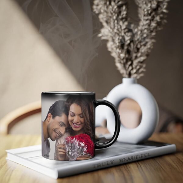 AMGHUB Personalized Magic Mug – Custom Photo, Quote, Name | Heat Sensitive Color Changing Ceramic Mug (325ml) | for Anniversary, Birthday, Valentine's Day – D-28