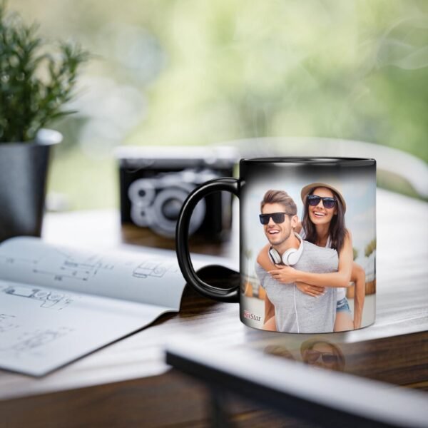 AMGHUB Personalized Magic Mug – Custom Photo, Quote, Name | Heat Sensitive Color Changing Ceramic Mug (325ml) | for Anniversary, Birthday, Valentine's Day – D-28