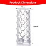 AMGHUB Crystal Lamp,16 Color Changing Rose Crystal Diamond Table Lamp,USB Rechargeable Touch Bedside Lamp Night Light with Remote Control, for Bedroom Living Room Party Dinner Decor