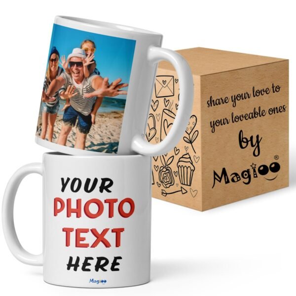 AMGHUB Custom Mug with Picture, Personalized Add Text and Photo Coffee Mug White Ceramic 312 ml Birthday,Anniversaries,Weddings Customizable Gift for Husband,Wife,Brother,Sister,Friends,dad,mom etc