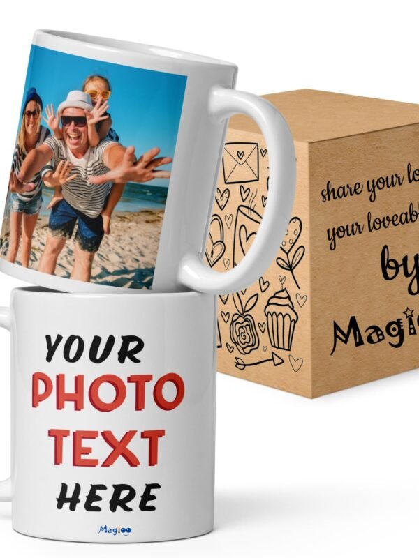 AMGHUB Custom Mug with Picture, Personalized Add Text and Photo Coffee Mug White Ceramic 312 ml Birthday,Anniversaries,Weddings Customizable Gift for Husband,Wife,Brother,Sister,Friends,dad,mom etc