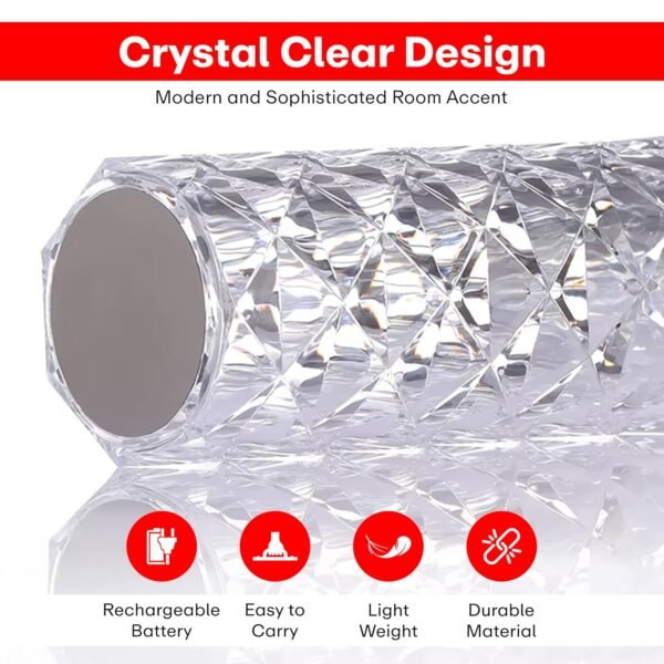 AMGHUB Crystal Lamp,16 Color Changing Rose Crystal Diamond Table Lamp,USB Rechargeable Touch Bedside Lamp Night Light with Remote Control, for Bedroom Living Room Party Dinner Decor