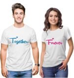 AMGHUB NP18 Men's & Women's Round Neck T-Shirt-Together Forever | Always Protec Trust King Queen-Pack of 2-Couple T-Shirts