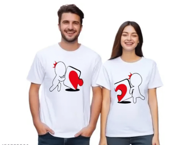 Love Locked – Puzzle Matching Couple T-Shirts by AMGHUB | Cotton Blend | Perfect Gift for Couples