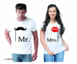 Matching Printed Couple T-Shirts by AMGHUB – Cotton Blend Combo for Him & Her