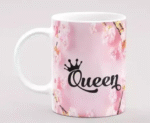 AMGHUB King & Queen Couple Printed Ceramic Mugs | 330ml | Pack of 2 | Perfect Gift for Valentine’s Day, Anniversary, Birthday