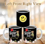AMGHUB Happy Birthday & Rakhi Gift Mug for Sister | 325ml Ceramic Coffee Cup | “Best Sister Ever” Printed | Raksha Bandhan Special