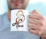 AMGHUB Maa Papa Printed Ceramic Mug Set | 330ml | Pack of 2 | Gift for Mom & Dad | Anniversary, Mother’s Day, Father’s Day Special