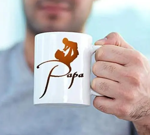 AMGHUB Maa Papa Printed Ceramic Mug Set | 330ml | Pack of 2 | Gift for Mom & Dad | Anniversary, Mother’s Day, Father’s Day Special