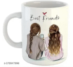 AMGHUB Best Friends Forever Ceramic Coffee Mug | 330ml | Cute Gift for Girls & BFFs | Friendship Special