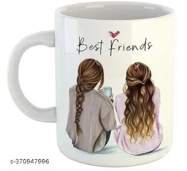 AMGHUB Best Friends Forever Ceramic Coffee Mug | 330ml | Cute Gift for Girls & BFFs | Friendship Special