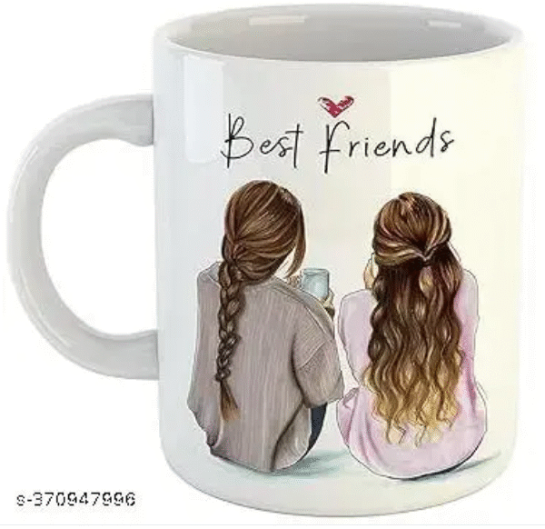 AMGHUB Best Friends Forever Ceramic Coffee Mug | 330ml | Cute Gift for Girls & BFFs | Friendship Special