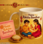 AMGHUB Raksha Bandhan Gift Set – Mug, Rakhi, Roli Chawal & Keychain for Brother