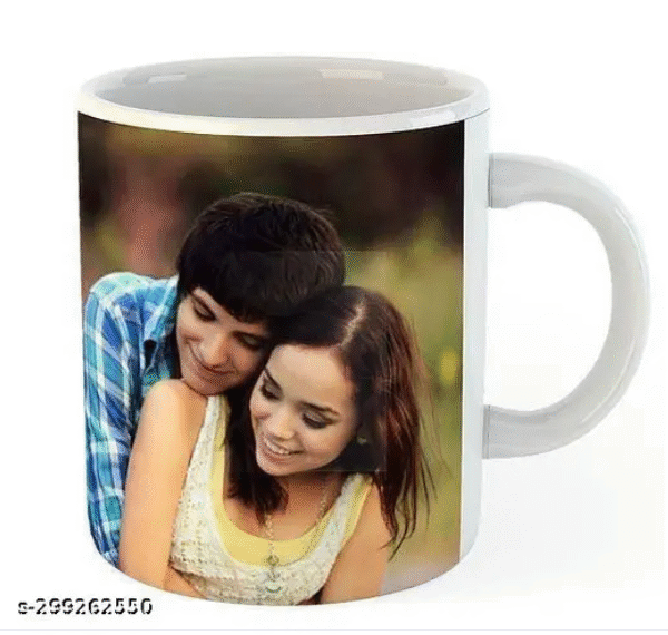AMGHUB Couple Customized Photo Print Mug | Personalized Ceramic Coffee Mug | Custom Gift for Birthday, Anniversary, Valentine’s Day
