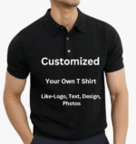 AMGHUB Customized Polo T-Shirt – Add Your Logo, Photo, Name, or Text | Unisex | Black, White, Navy Blue, Grey