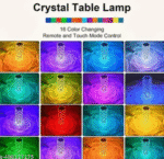 AMGHUB Crystal Rose Diamond LED Night Lamp – 16 Color RGB | Remote Control | USB Powered