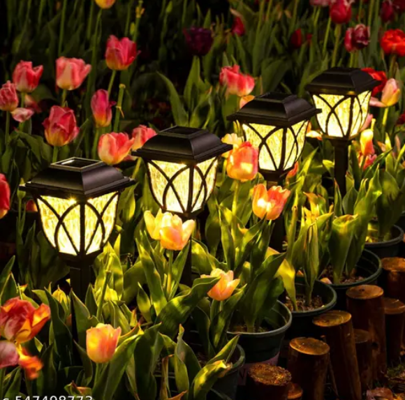 AMGHUB Solar Garden Lights – 6 Pack Outdoor Waterproof LED Lights | Warm Yellow | For Yard, Patio, Walkway & Landscape Décor