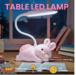 AMGHUB Cute Rabbit Table Lamp for Kids – Pink | Night Light with USB Charging & 2 Lamp Modes | Study Table, Bedroom & Reading Desk Lamp