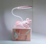 AMGHUB Cute Rabbit Table Lamp for Kids – Pink | Night Light with USB Charging & 2 Lamp Modes | Study Table, Bedroom & Reading Desk Lamp