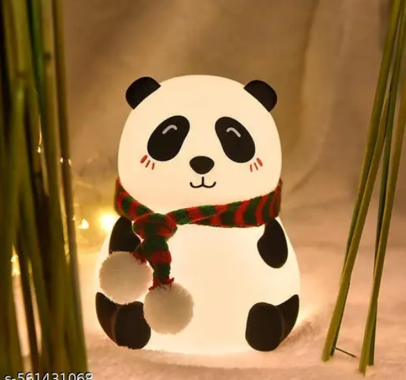 AMGHUB Panda Touch Night Lamp – 7 Color Rechargeable LED Light for Kids | Soft Silicone Lamp for Boys & Girls | Cute Birthday Gift | Close Eye Design