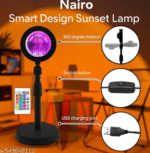 AMGHUB Sunset Projection Lamp – 16 RGB Colors with Remote | Golden Hour Night Light | 360° Rotating Floor Lamp for Room Décor, Photography & Reels