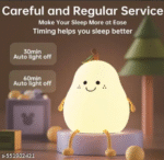 AMGHUB Silicone Pear Night Lamp – 7-Color Touch LED Light | Soft & Safe Rechargeable Night Light for Kids' Room, Nursery & Baby Gifting