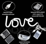 AMGHUB "Love" Neon LED Light Sign – Romantic Room Decor with USB Power | Warm White Table Lamp for Gift, Wall, and Bedroom Decoration