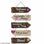 AMGHUB Wooden Wall Hanging | Decorative Wall Art for Home & Office | Comfortable Happy Home Décor Piece | Premium Digital Print MDF Panel