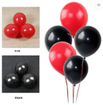 AMGHUB Red & Black Solid Balloons – Pack of 100 with Free Pump (Metallic Finish, Latex, Reusable)