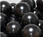 AMGHUB Solid Black Balloons – Pack of 100 with Air Pump (Metallic Finish, Latex, Reusable)