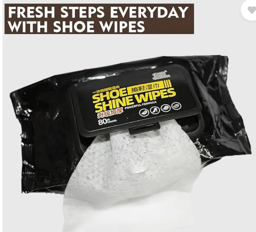 AMGHUB Shoe Shine Wipes – Leather Shoe Cleaner (Black, Pack of 80 Wipes)