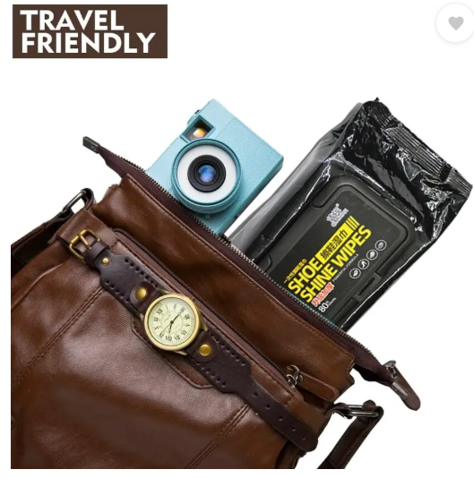 AMGHUB Shoe Shine Wipes – Leather Shoe Cleaner (Black, Pack of 80 Wipes)