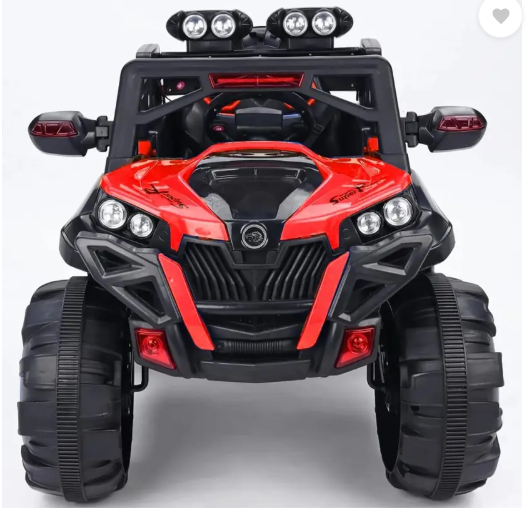 AMGHUB Battery Ride-On Jeep 4x4 – Big Size with Spring Suspension, Swing Function & Bluetooth Remote (Red)