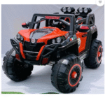 AMGHUB Battery Ride-On Jeep 4x4 – Big Size with Spring Suspension, Swing Function & Bluetooth Remote (Red)