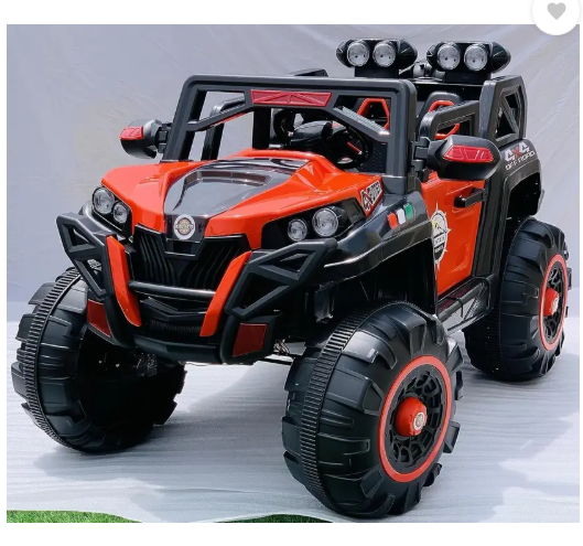 AMGHUB Battery Ride-On Jeep 4x4 – Big Size with Spring Suspension, Swing Function & Bluetooth Remote (Red)