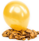 AMGHUB Solid Golden Balloons – Pack of 100 with Air Pump (Metallic Finish, Latex, Reusable, Party Decoration)