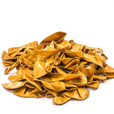 AMGHUB Solid Golden Balloons – Pack of 100 with Air Pump (Metallic Finish, Latex, Reusable, Party Decoration)