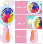 AMGHUB Solid Multicolor Hand Fan – Mini Handheld Portable Fan for Office, Travel & Outdoor Use (Pack of 1)