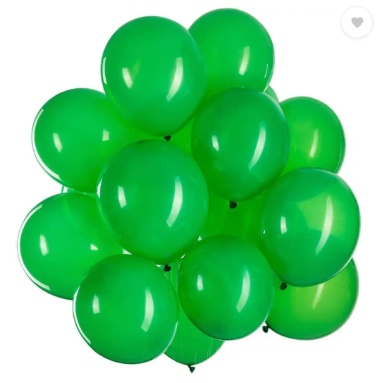 AMGHUB Solid Green Balloons – Pack of 50 | Latex, Round, Reusable, Party Decoration