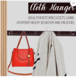 AMGHUB 6-Pin Bathroom Cloth Hanger Hook Rail – Pack of 4 | Wall/Door Mount, Steel Hooks, Brown