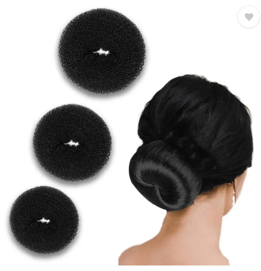 AMGHUB Hair Donut Bun Maker – Pack of 3 (Small, Medium & Large) | Puff Juda Shaper for Women & Girls (Black)