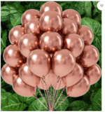 AMGHUB Solid Rose Gold Metallic Balloons – Pack of 100 | 12-Inch Round, Party-Grade Latex Finish