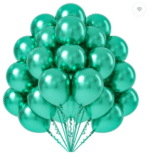 AMGHUB Solid Dark Green Metallic Balloons – Pack of 100 | 12-Inch Round Latex Finish for Premium Party Decoration