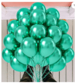 AMGHUB Solid Dark Green Metallic Balloons – Pack of 100 | 12-Inch Round Latex Finish for Premium Party Decoration