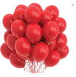 AMGHUB Solid Red Balloons – Pack of 100 with Air Pump | Round Latex Balloons for Birthday & Party Decoration